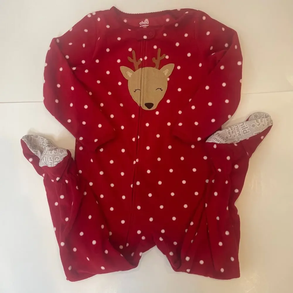 Carter's Child of Mine Reindeer Holiday Pajamas Sz 4T